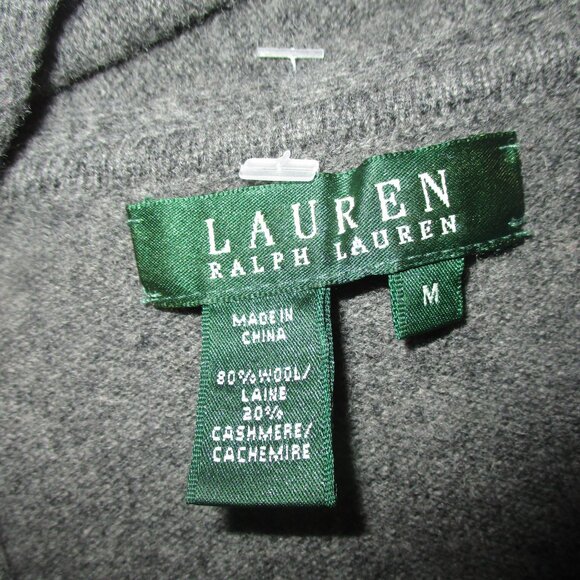 Lauren Ralph Lauren Wool Cashmere Cardigan gray brown m - Picture 4 of 5